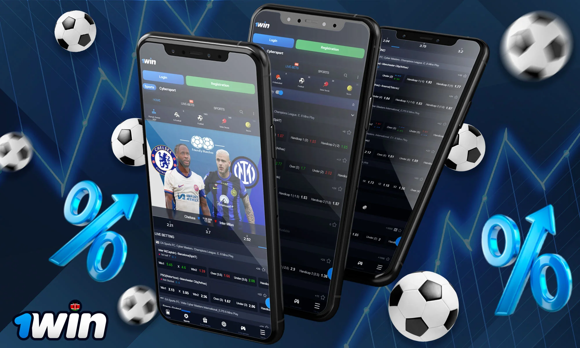 What betting options does the 1Win mobile app have?